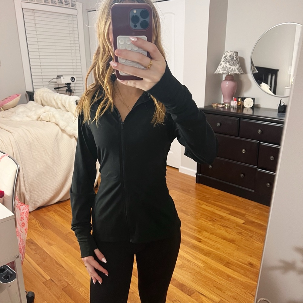 Black Zip-Up Athletic Jacket